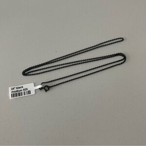 Black Rhodium Sterling Silver 925 Chain Necklace 24”